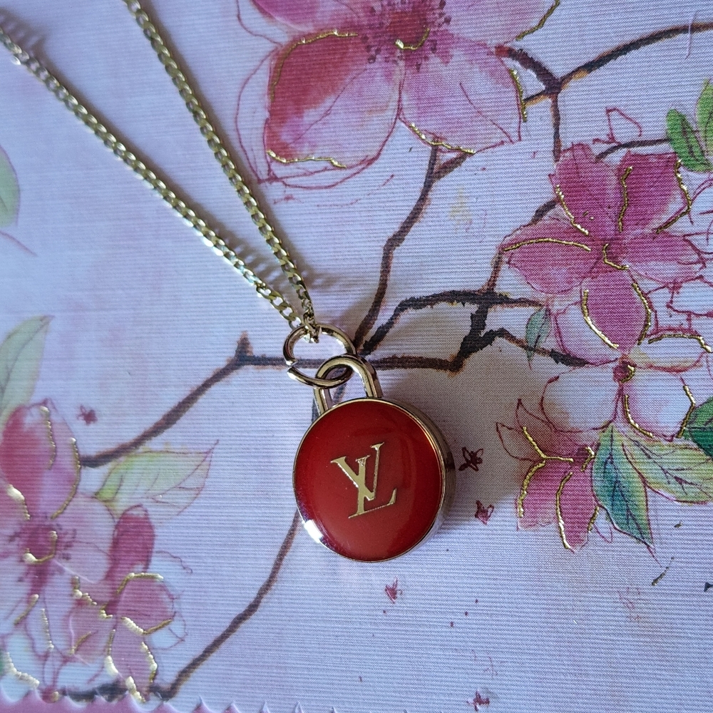Louis Vuitton Charm Pendant on 10K  Italian Gold Chain